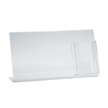 Azar Displays Angled Sign Holder w/ Trifold Pocket Overall Size: 16"W x 8.5"H, PK2 252057
